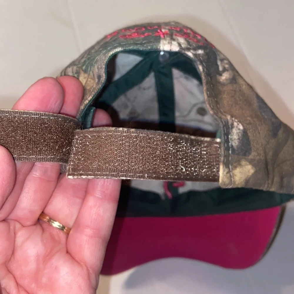 Browning for Her camo adjustable baseball hat with hot pink embroidery